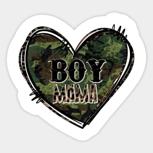 Boy Mama Camo Heart Sticker